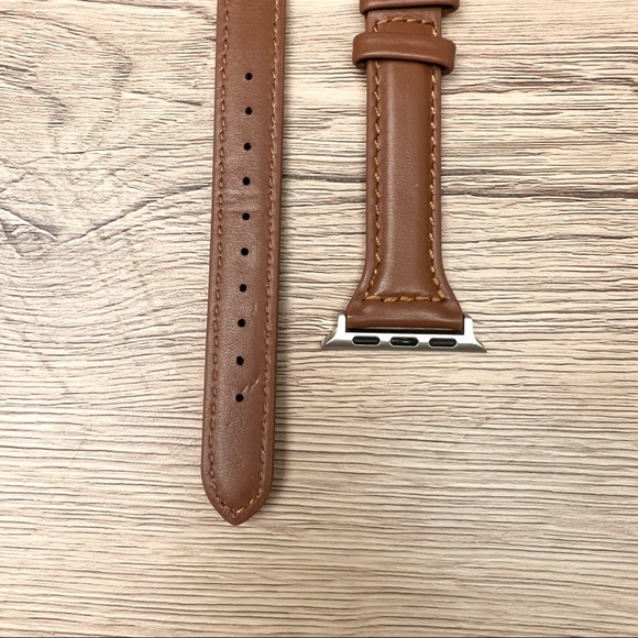 NEW[BAND] Slim BROWN Strap Leather For Apple Watch - Picture 4 of 5